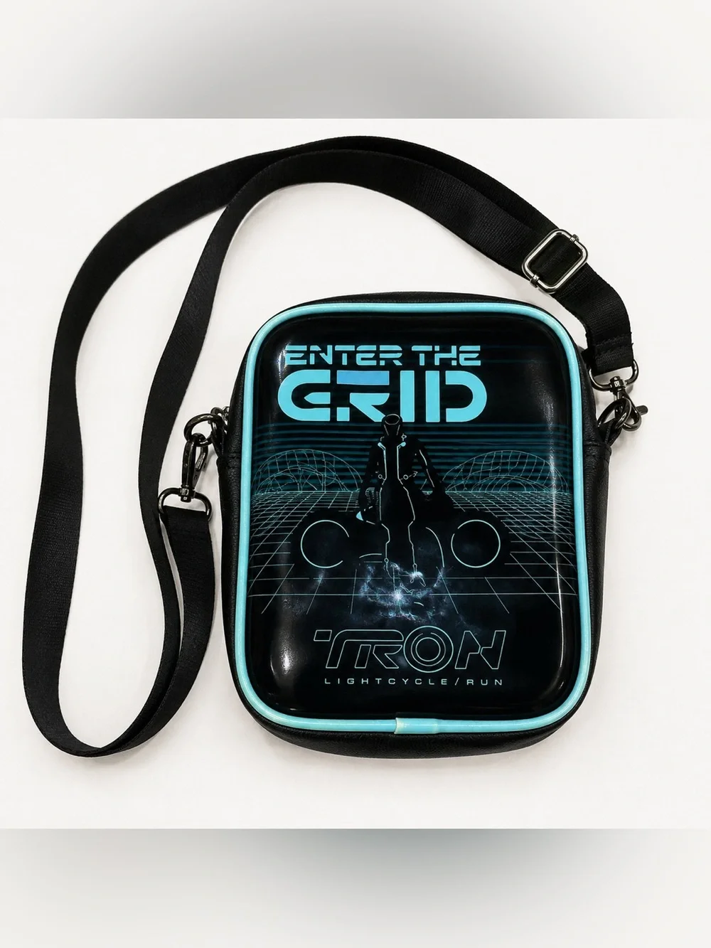Disney Parks TRON Lightcycle Run Crossbody Bag Black & Blue Shoulder Bag‎